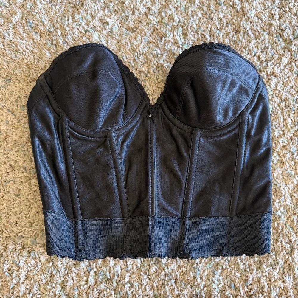 Vintage Exclusively Yours by Subtract Low Back Shaper Bustier Black 34B